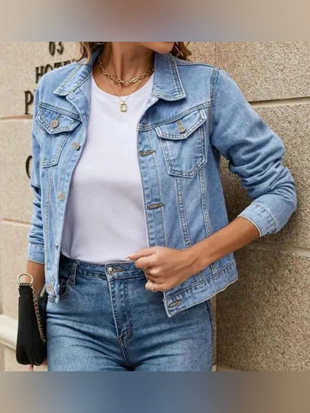 Denim Jacket Classic Light Blue Denim Jacket - Women's Jean Coat